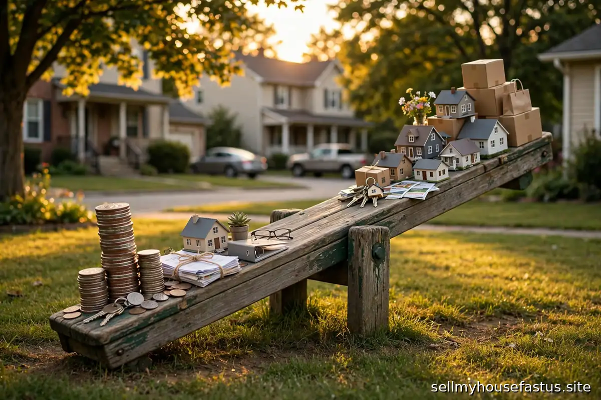 A seesaw balancing rising interest rates against buyer demand.