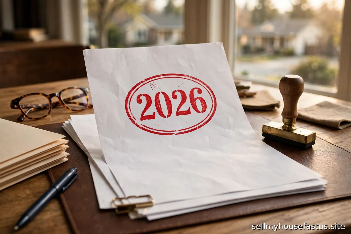 An updated legal document stamped 2026 on a lawyer's desk.