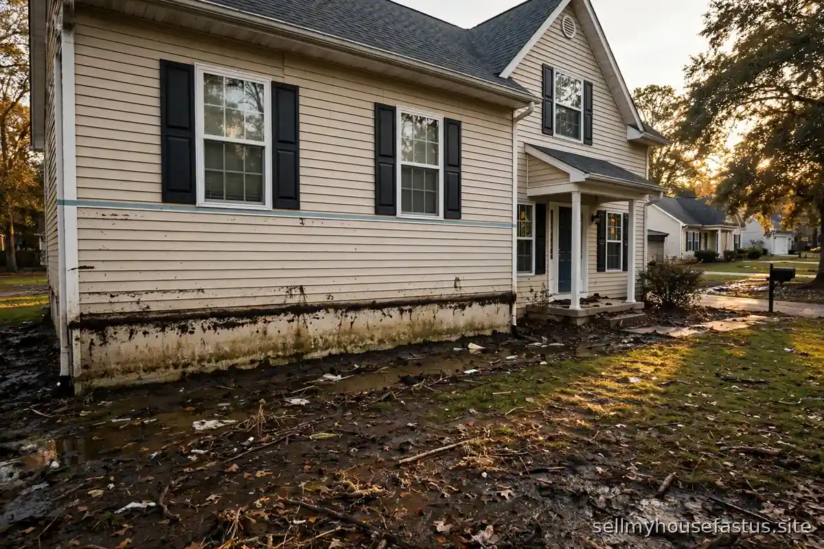 A house exterior shown below a waterline mark representing the mortgage balance.